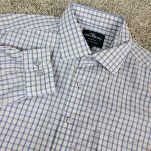 Rodd & Gunn Sports Fit Mens Medium White Check Button Up Long Sleeve